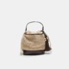 Kombinierte Bucket Bag aus Häkelstoff