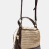 Kombinierte Bucket Bag aus Häkelstoff