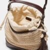 Kombinierte Bucket Bag aus Häkelstoff