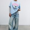 Kurzarm-T-Shirt mit Grafik und Applikation