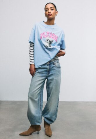 Kurzarm-T-Shirt mit Grafik und Applikation