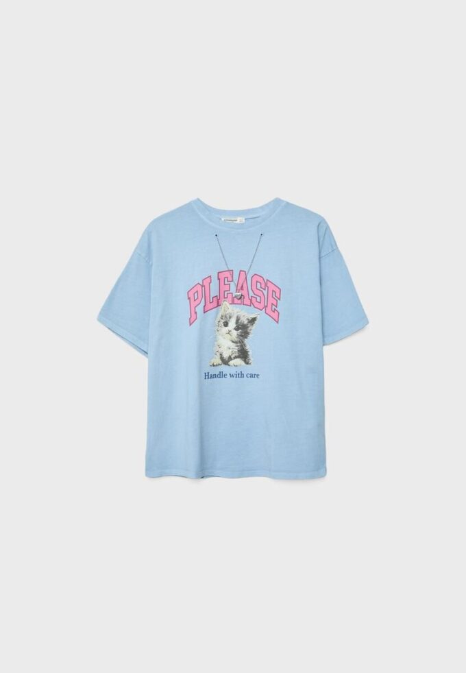 Kurzarm-T-Shirt mit Grafik und Applikation