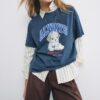 Kurzarm-T-Shirt mit Grafik und Applikation