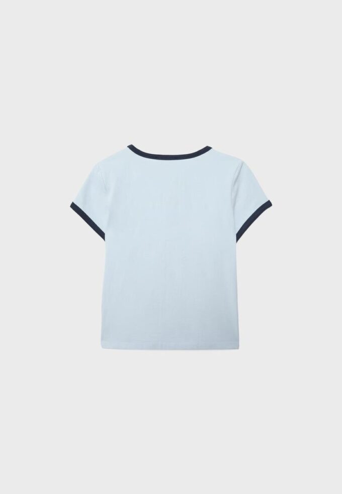 Kurzarm-T-Shirt mit Kontrastdruck