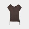 Kurzarm-T-Shirt mit seitlichen Raffungen