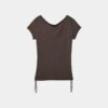 Kurzarm-T-Shirt mit seitlichen Raffungen