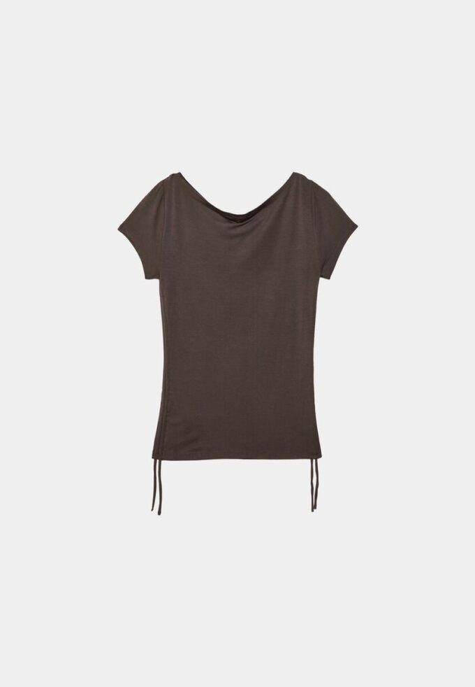 Kurzarm-T-Shirt mit seitlichen Raffungen