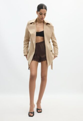 Kurzer Basic-Trenchcoat
