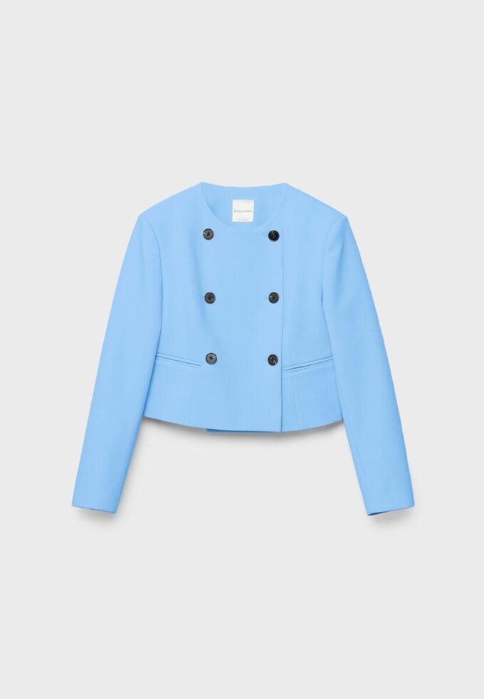 Kurzer Blazer mit Rundhalsausschnitt Kurzer Blazer mit Rundhalsausschnitt