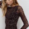 Kurzes bedrucktes Tüllkleid