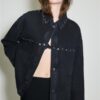 Kurzes Denim-Overshirt mit Nieten