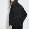 Kurzes Denim-Overshirt mit Nieten