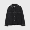 Kurzes Denim-Overshirt mit Nieten