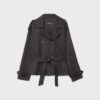 Kurzes, fließendes Trenchcoat mit Gürtel