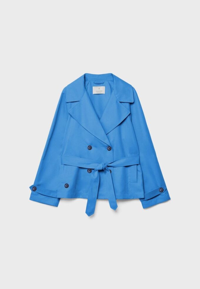 Kurzes, fließendes Trenchcoat mit Gürtel