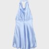 Kurzes Satin-Kleid mit Neckholder