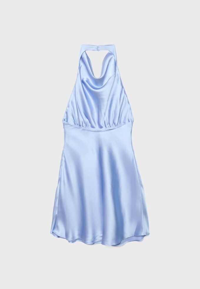 Kurzes Satin-Kleid mit Neckholder