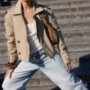 Kurzes Zweireihiger Trenchcoat