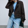 Kurzes Zweireihiger Trenchcoat
