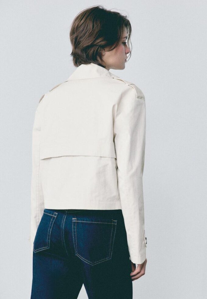 Kurzes Zweireihiger Trenchcoat