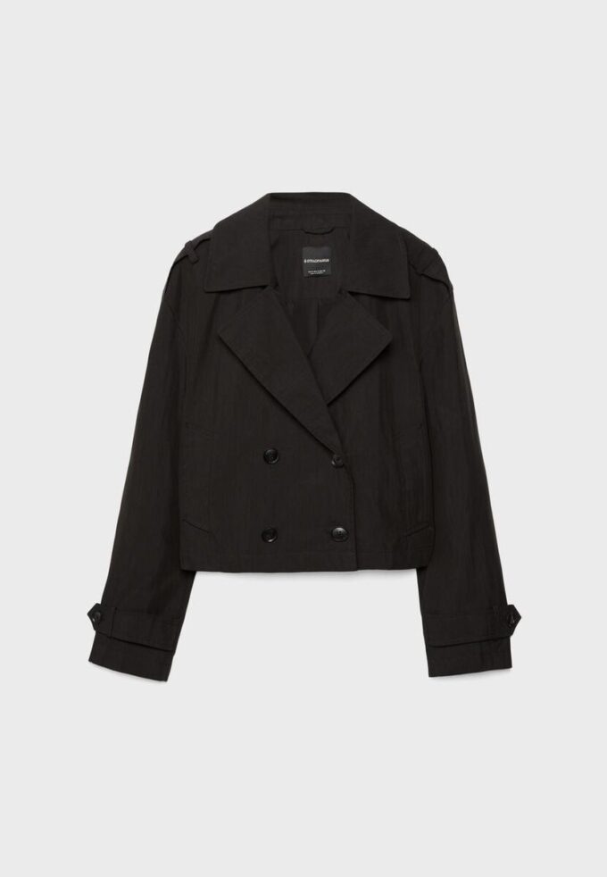 Kurzes Zweireihiger Trenchcoat