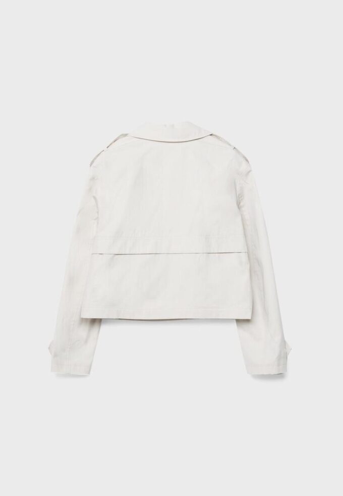 Kurzes Zweireihiger Trenchcoat