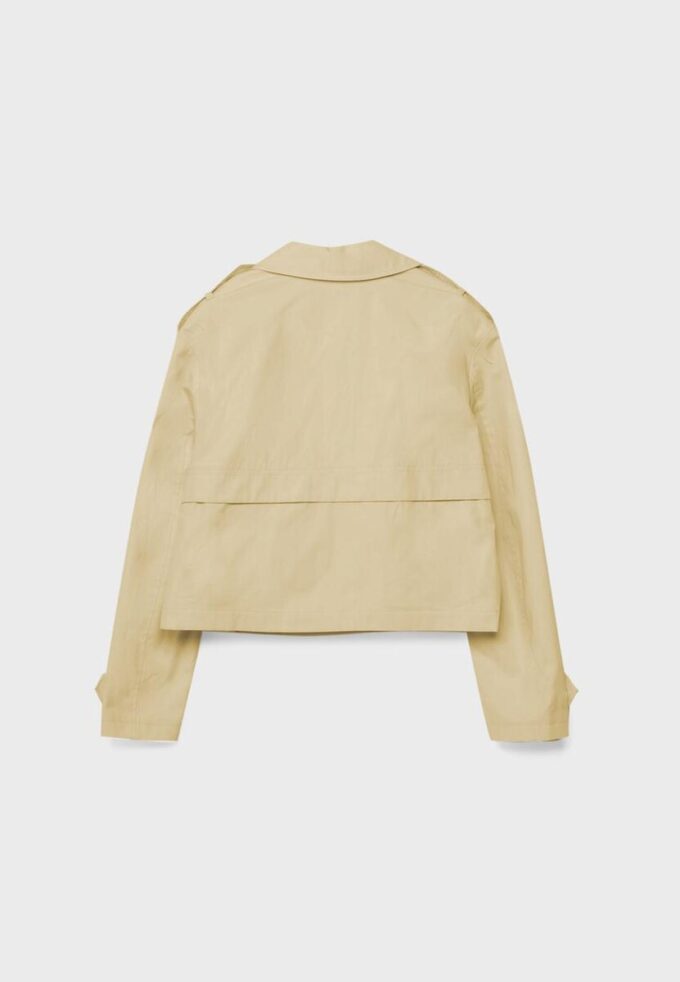 Kurzes Zweireihiger Trenchcoat