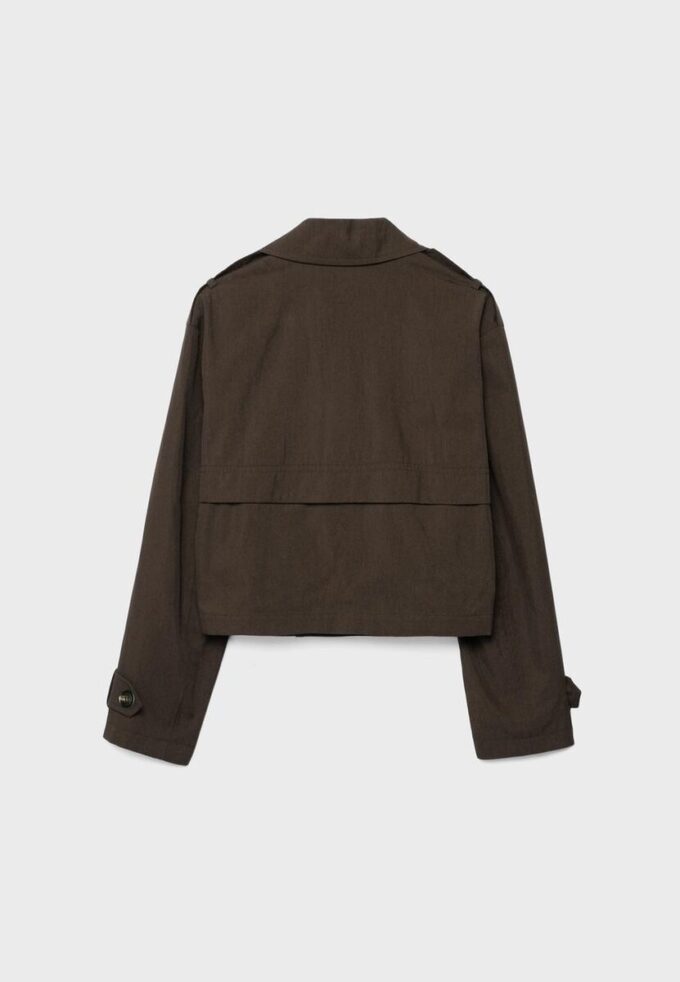 Kurzes Zweireihiger Trenchcoat Kurzes Zweireihiger Trenchcoat