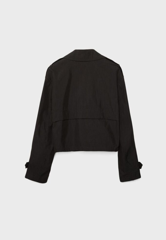 Kurzes Zweireihiger Trenchcoat