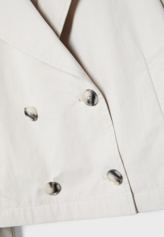 Kurzes Zweireihiger Trenchcoat