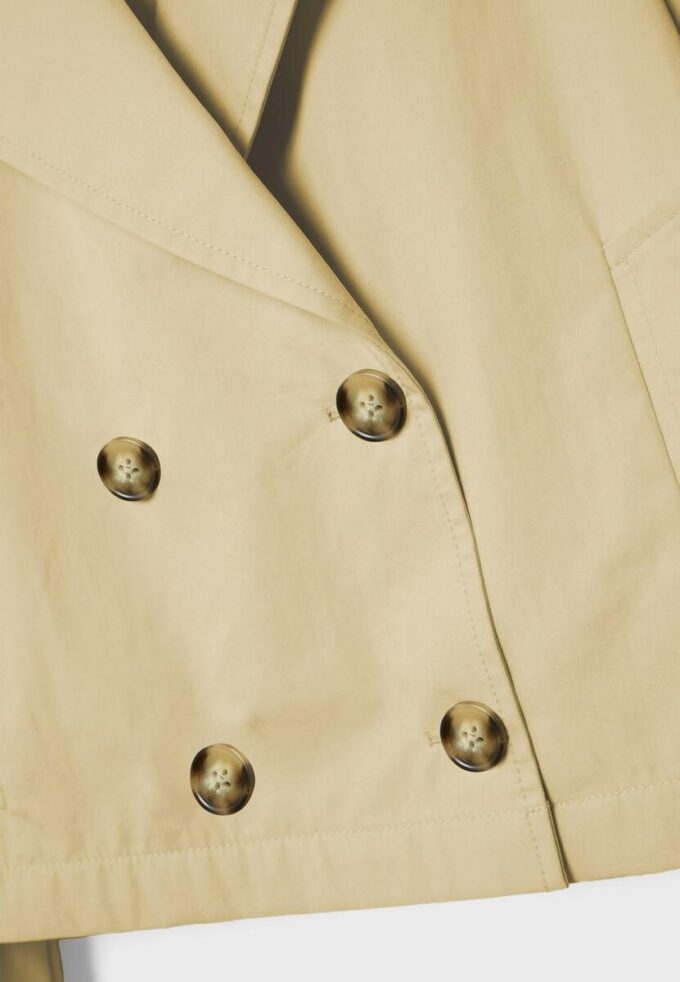 Kurzes Zweireihiger Trenchcoat