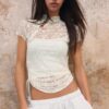Kurzärmeliges T-Shirt im Qipao-Stil
