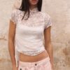 Kurzärmeliges T-Shirt im Qipao-Stil