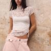 Kurzärmeliges T-Shirt im Qipao-Stil