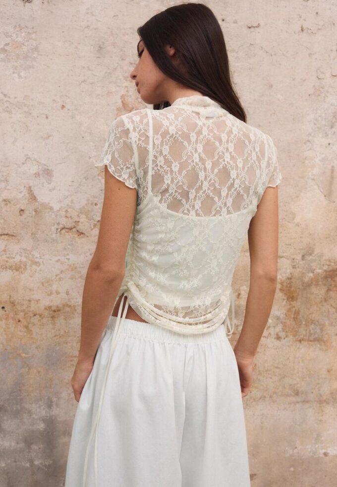 Kurzärmeliges T-Shirt im Qipao-Stil