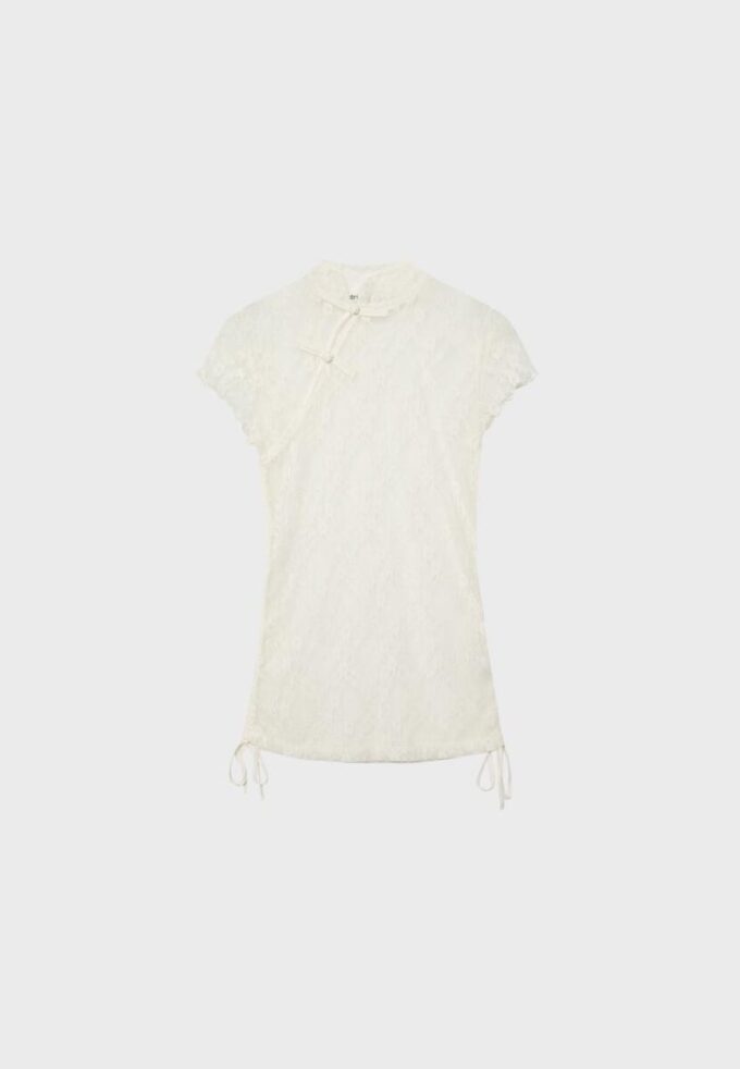 Kurzärmeliges T-Shirt im Qipao-Stil