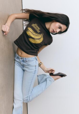 Kurzärmeliges T-Shirt mit Bananenmuster