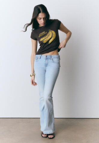 Kurzärmeliges T-Shirt mit Bananenmuster