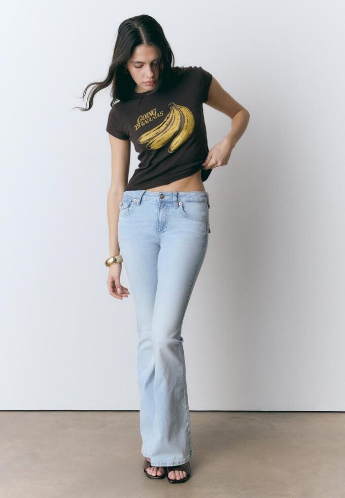Kurzärmeliges T-Shirt mit Bananenmuster
