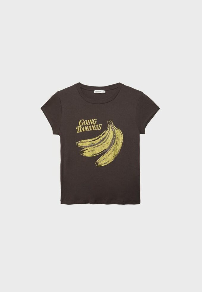 Kurzärmeliges T-Shirt mit Bananenmuster