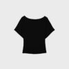 Kurzärmeliges T-Shirt mit U-Boot-Ausschnitt Kurzärmeliges T-Shirt mit U-Boot-Ausschnitt