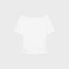Kurzärmeliges T-Shirt mit U-Boot-Ausschnitt und Raffungen