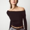 Langarm-T-Shirt mit Raffung