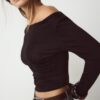Langarm-T-Shirt mit Raffung