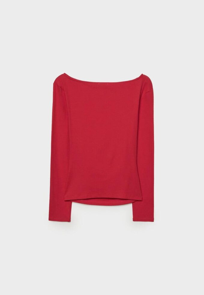 Langarm-T-Shirt mit Raffung