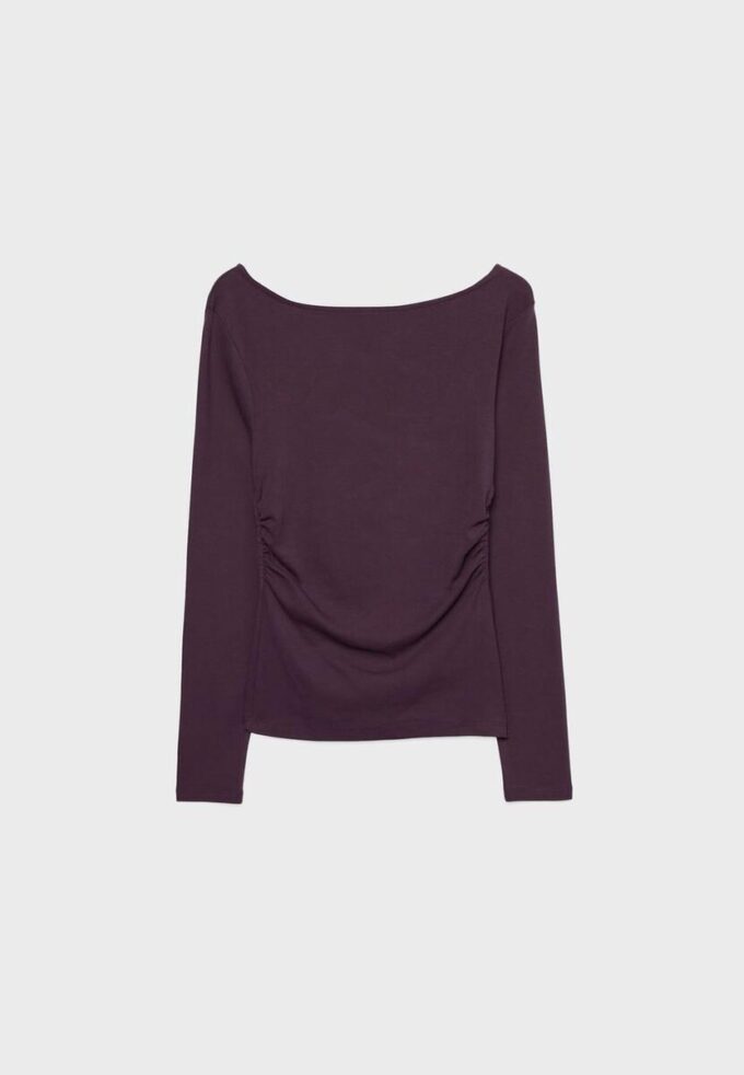 Langarm-T-Shirt mit Raffung