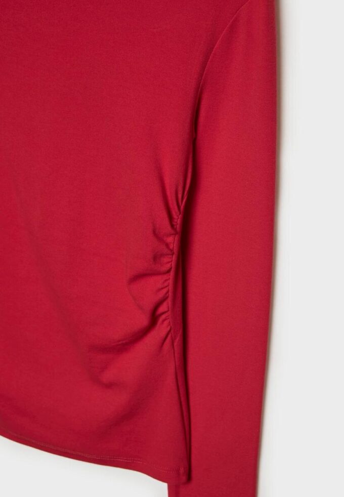 Langarm-T-Shirt mit Raffung