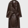 Langer Trenchcoat aus Kunstleder Langer Trenchcoat aus Kunstleder