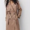 Langer Trenchcoat aus Kunstwildleder Langer Trenchcoat aus Kunstwildleder