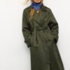 Langer Trenchcoat aus Kunstwildleder Langer Trenchcoat aus Kunstwildleder